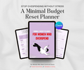 Minimal Budget Reset Planner for Women (PLR) – Expense Tracker, Canva Template, Digital Download – Edit & Resell for Profit