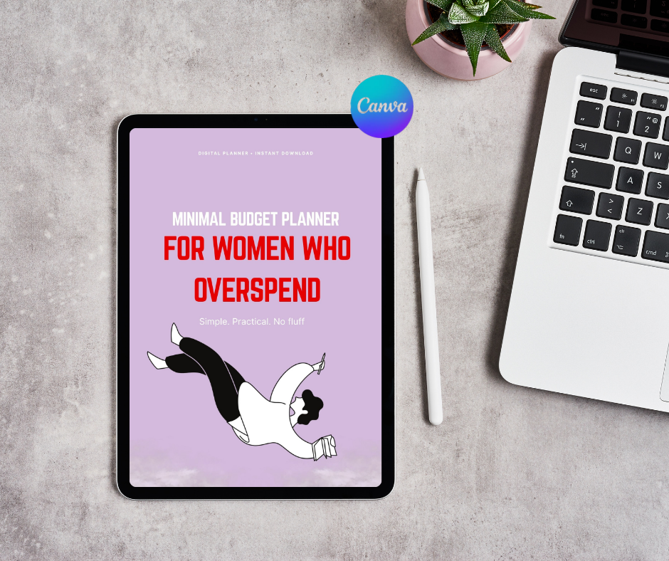Minimal Budget Reset Planner for Women (PLR) – Expense Tracker, Canva Template, Digital Download – Edit & Resell for Profit