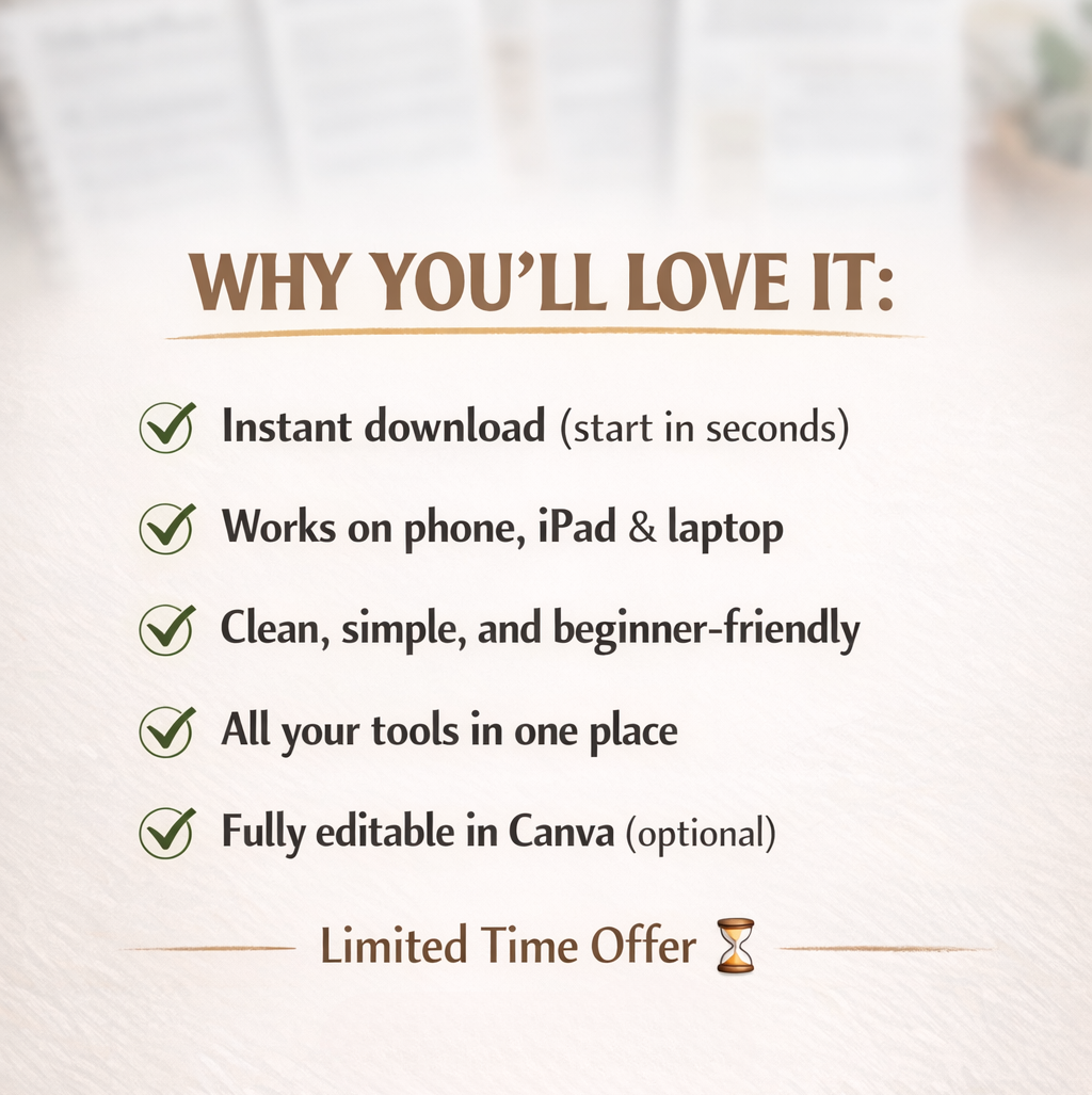 Rebuild Your Mind, Habits & Confidence in 30 Days — 5 All-in-One Digital Planners