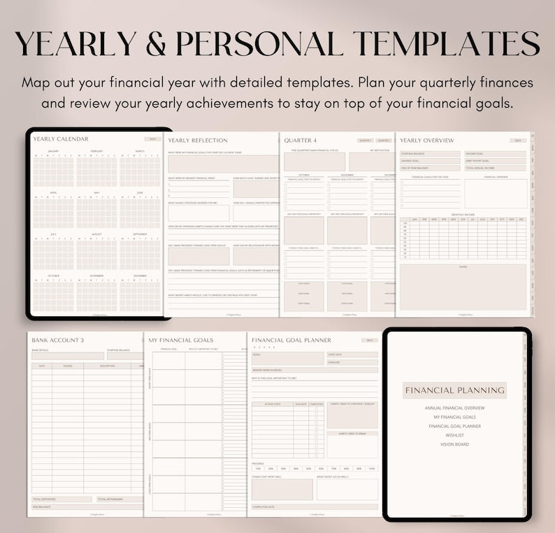 Digital Financial Budget Planner, Finance Tracker, GoodNotes Budget Planner, Undated Finance Planner, Monthly Budget, iPad Finance Template