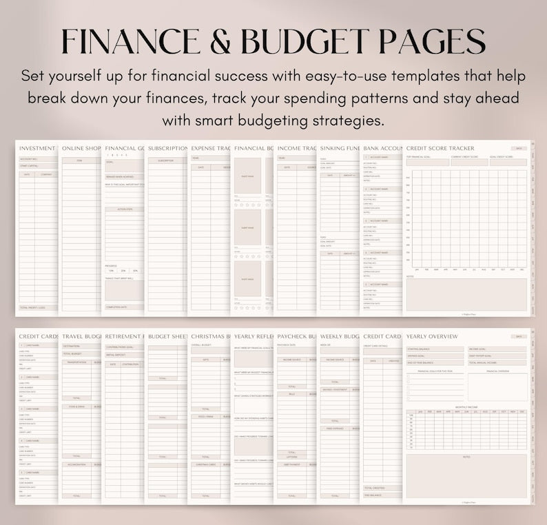 Digital Financial Budget Planner, Finance Tracker, GoodNotes Budget Planner, Undated Finance Planner, Monthly Budget, iPad Finance Template