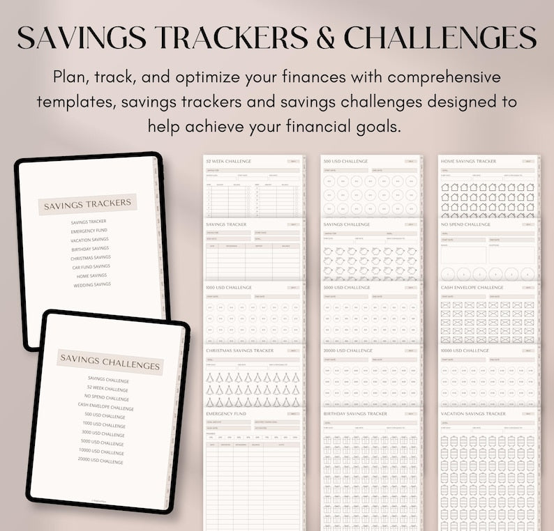 Digital Financial Budget Planner, Finance Tracker, GoodNotes Budget Planner, Undated Finance Planner, Monthly Budget, iPad Finance Template