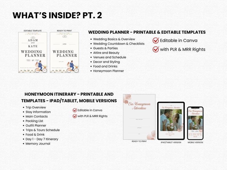 Wedding Bundle PLR Wedding Planner Master Resell Rights Itinerary Invitation Wedding Activities Wedding Template Invitation Bundle