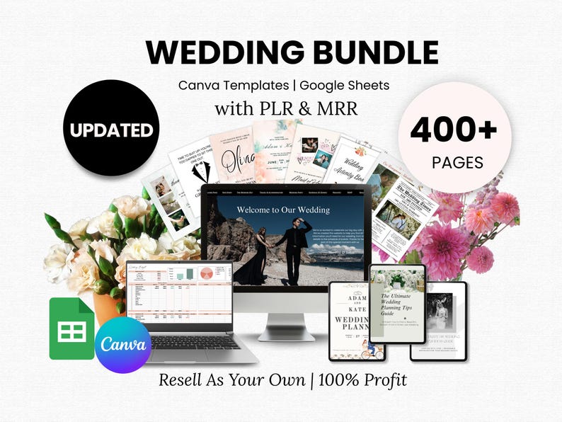 Wedding Bundle PLR Wedding Planner Master Resell Rights Itinerary Invitation Wedding Activities Wedding Template Invitation Bundle
