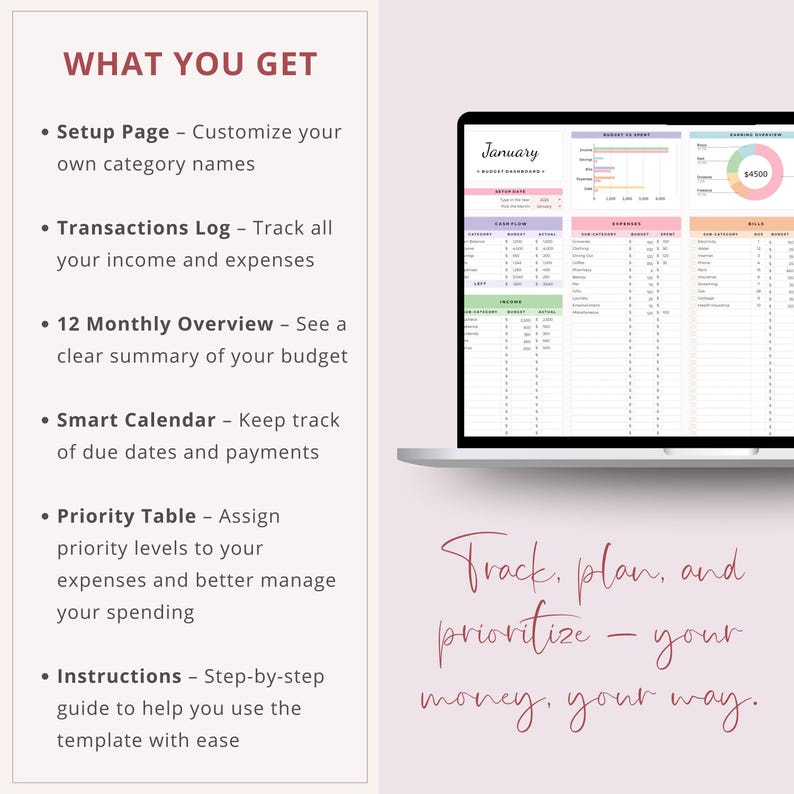 PLR Monthly Budget Spreadsheet | 15 Tab Google Sheets Budget Template | Monthly Budget Planner with Expense Tracker | Private Label Rights
