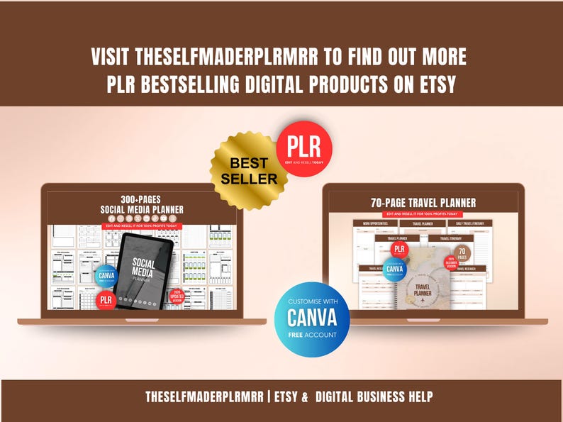 1000 ADHD Life Planner & Calendar Bundle PDF, Editable Canva Templates, Printable Productivity Journal, PLR Resell Rights