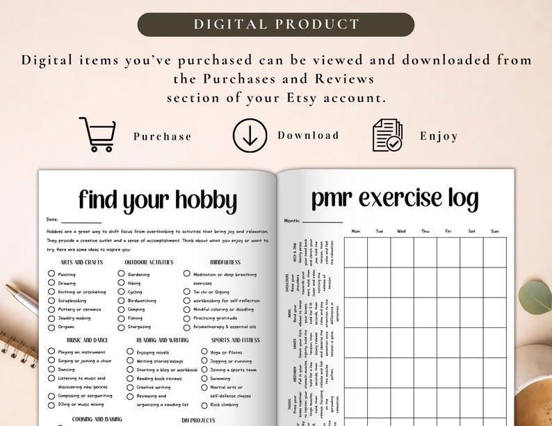 PLR Stop Overthinking Workbook, Printable and Editable Template, Commercial Use, Mindfulness Journal, Self-Care Journal, Anxiety