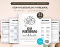 PLR Stop Overthinking Workbook, Printable and Editable Template, Commercial Use, Mindfulness Journal, Self-Care Journal, Anxiety