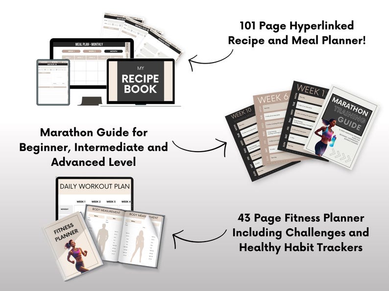 Fitness Bundle with MRR & PLR Ready To Resell, PLR Fitness Planners and Fitness Ebooks, Weight Loss Journal, High Protien Snacks Guide