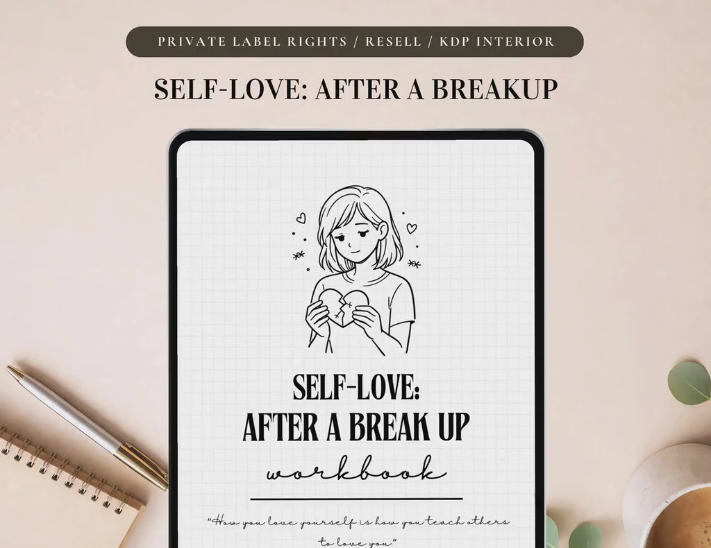PLR Breakup Recovery Workbook for Commercial Use, Printable and Editable Template | Heal from Relationship Journal