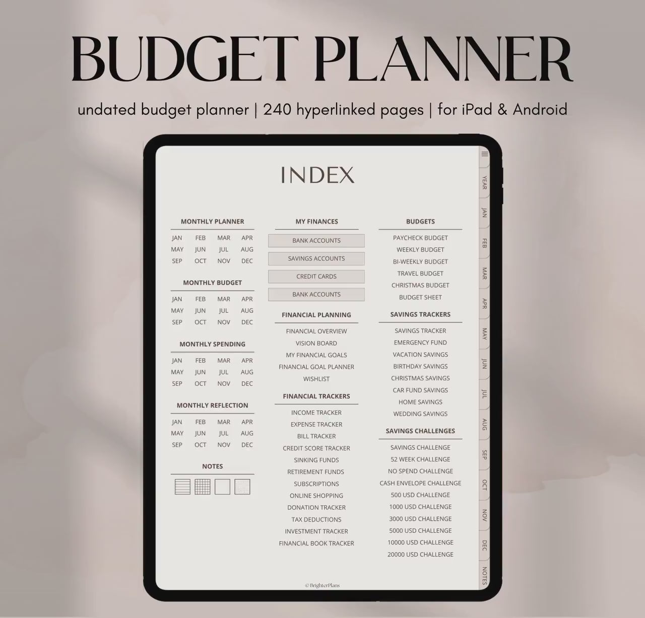 Digital Financial Budget Planner, Finance Tracker, GoodNotes Budget Planner, Undated Finance Planner, Monthly Budget, iPad Finance Template